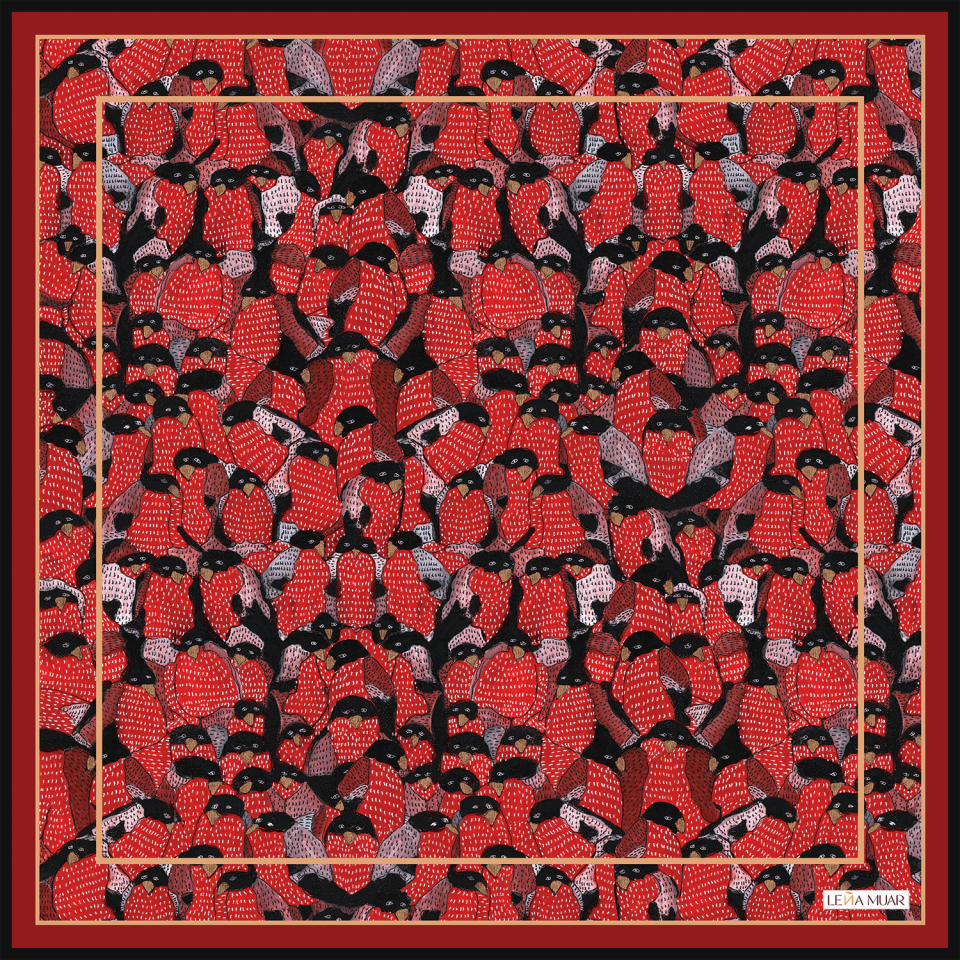 NANDI ROSSO - SATEN İPEK FULAR
