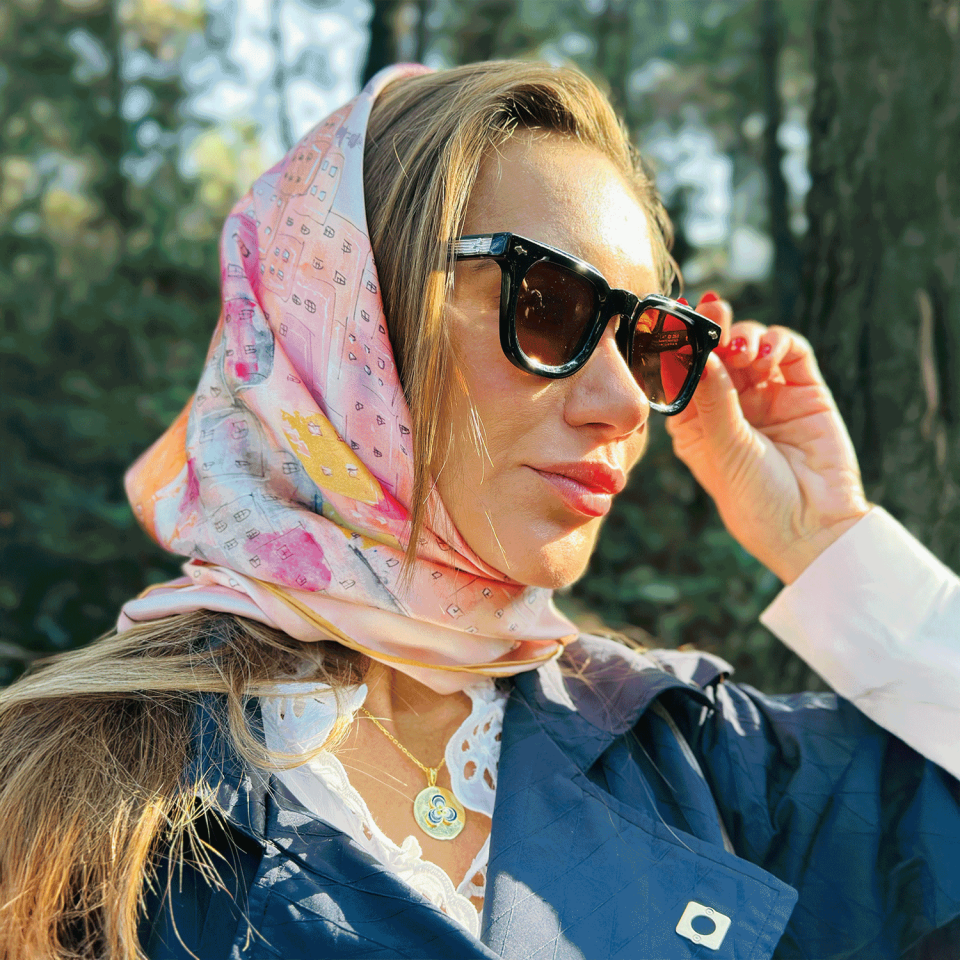 PERA ROSA - SATEN İPEK EŞARP